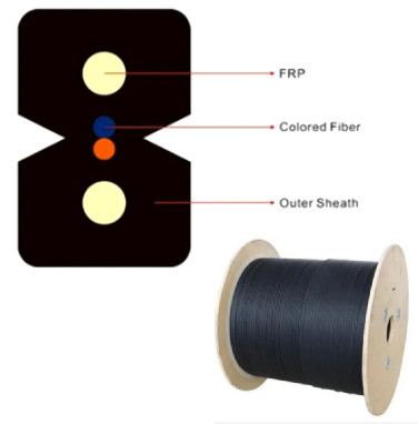 کابل اینترنت فیبر نوری GJXFH-2 تک حالته دوبلکس فیبر نوری کابل فیبر نوری 2 هسته قدرت FRP
