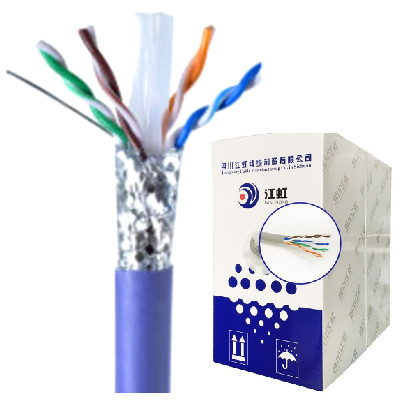 200 متر / رول 100 متر / رول مس با روکش آلومینیومی Cat6 Sftp Cat6a کابل PVC PE غلاف